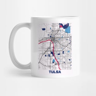 Tulsa - United States MilkTea City Map Mug